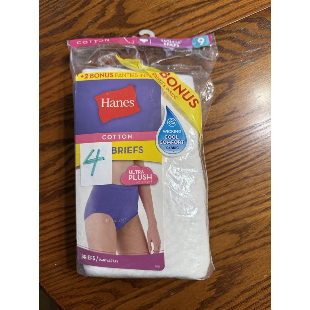 Hanes Women’s Briefs White Size 9 Set Of 4 New